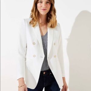 NWT Loft double breasted white blazer